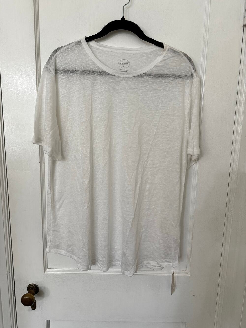 NWT Intimissimi The Pure Linen Short-Sleeved Linen Top - White